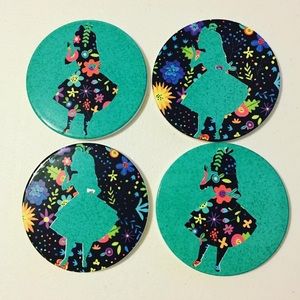 Alice in Wonderland and/ or Cats coasters ceramic
